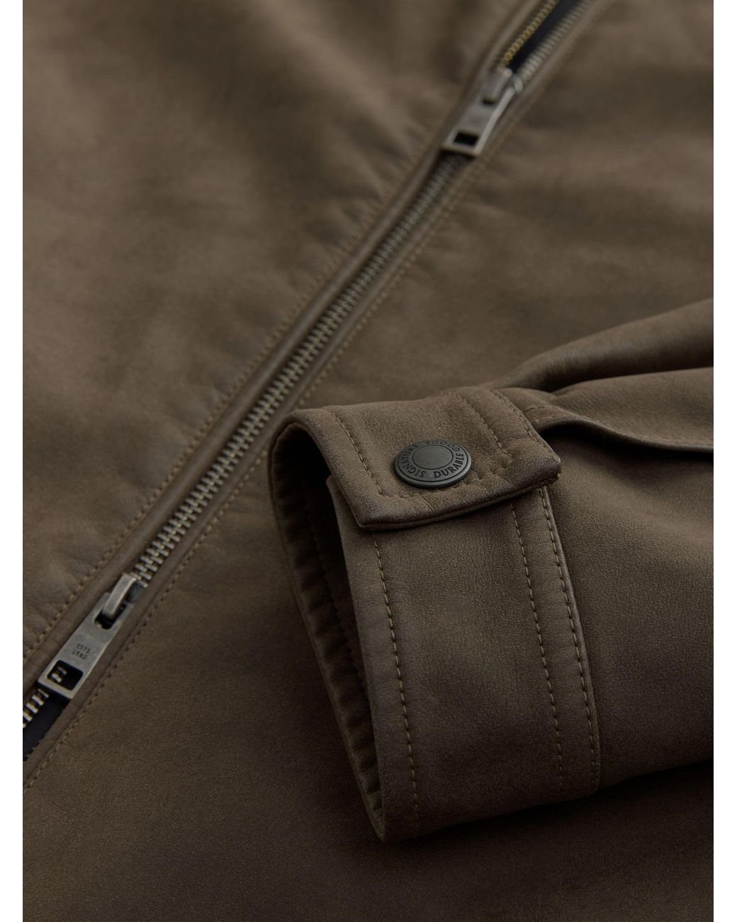 Next Green Faux Leather Collared Jacket for men