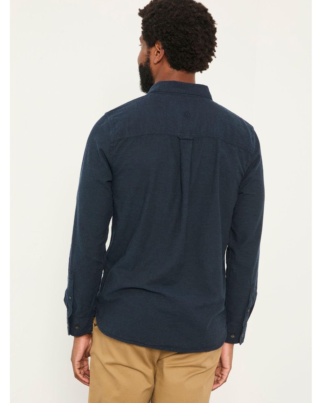 FatFace Blue Oxlow Long Sleeve Plain Shirt for men