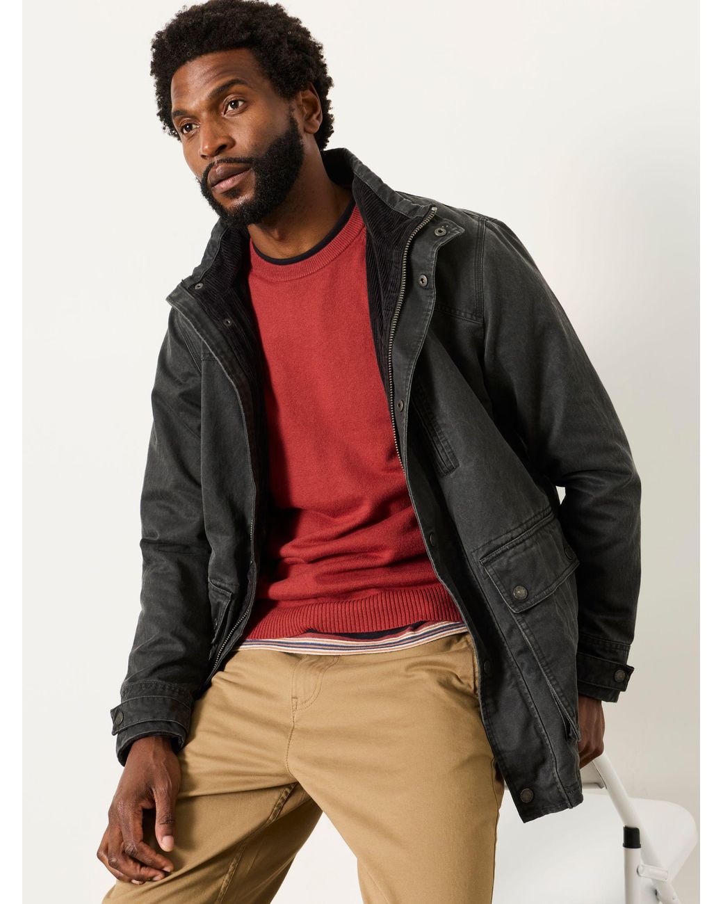 FatFace Red Rye Crew Neck Knitted Jumper for men