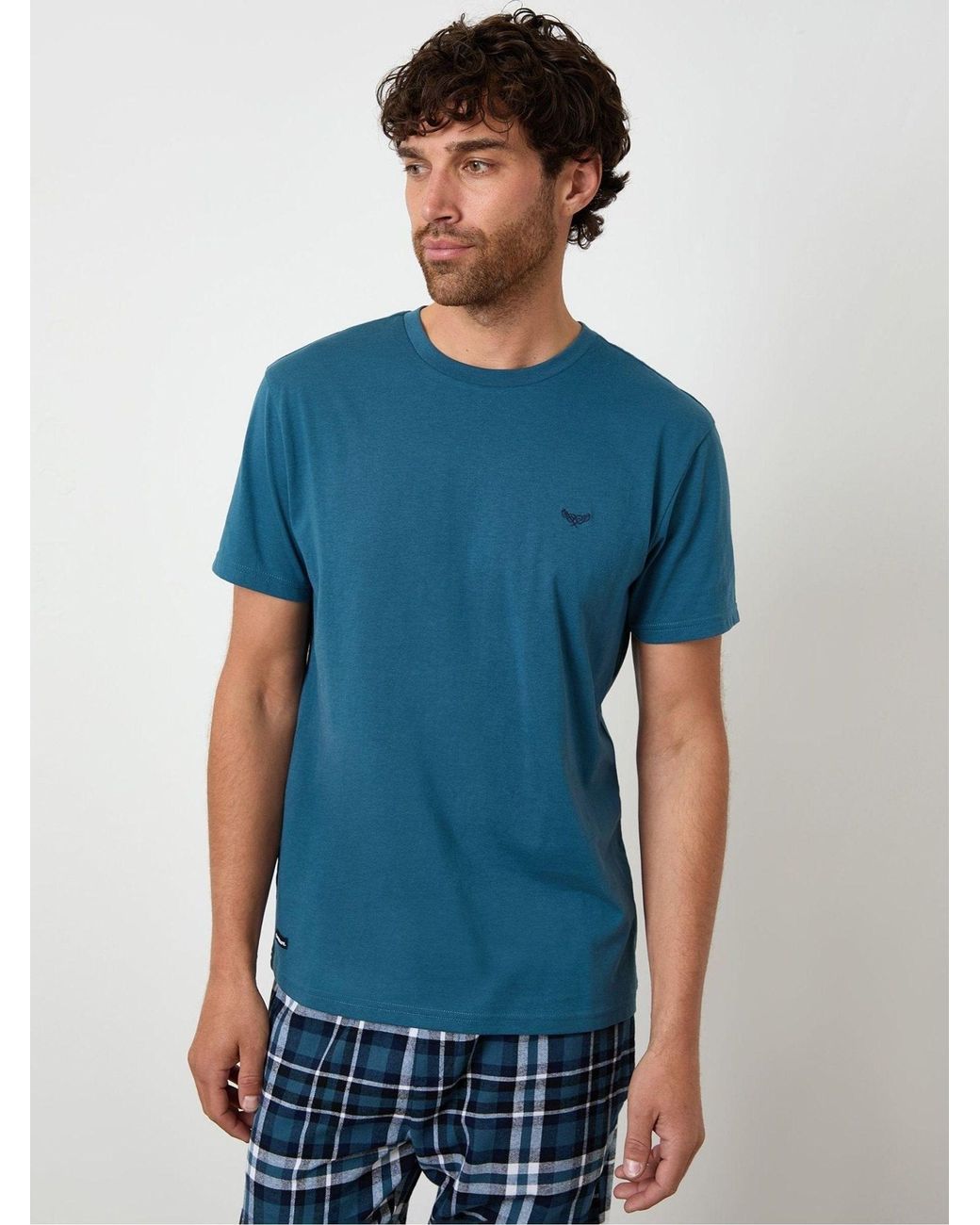 Threadbare Blue Short Sleeve Pyjamas Set for men