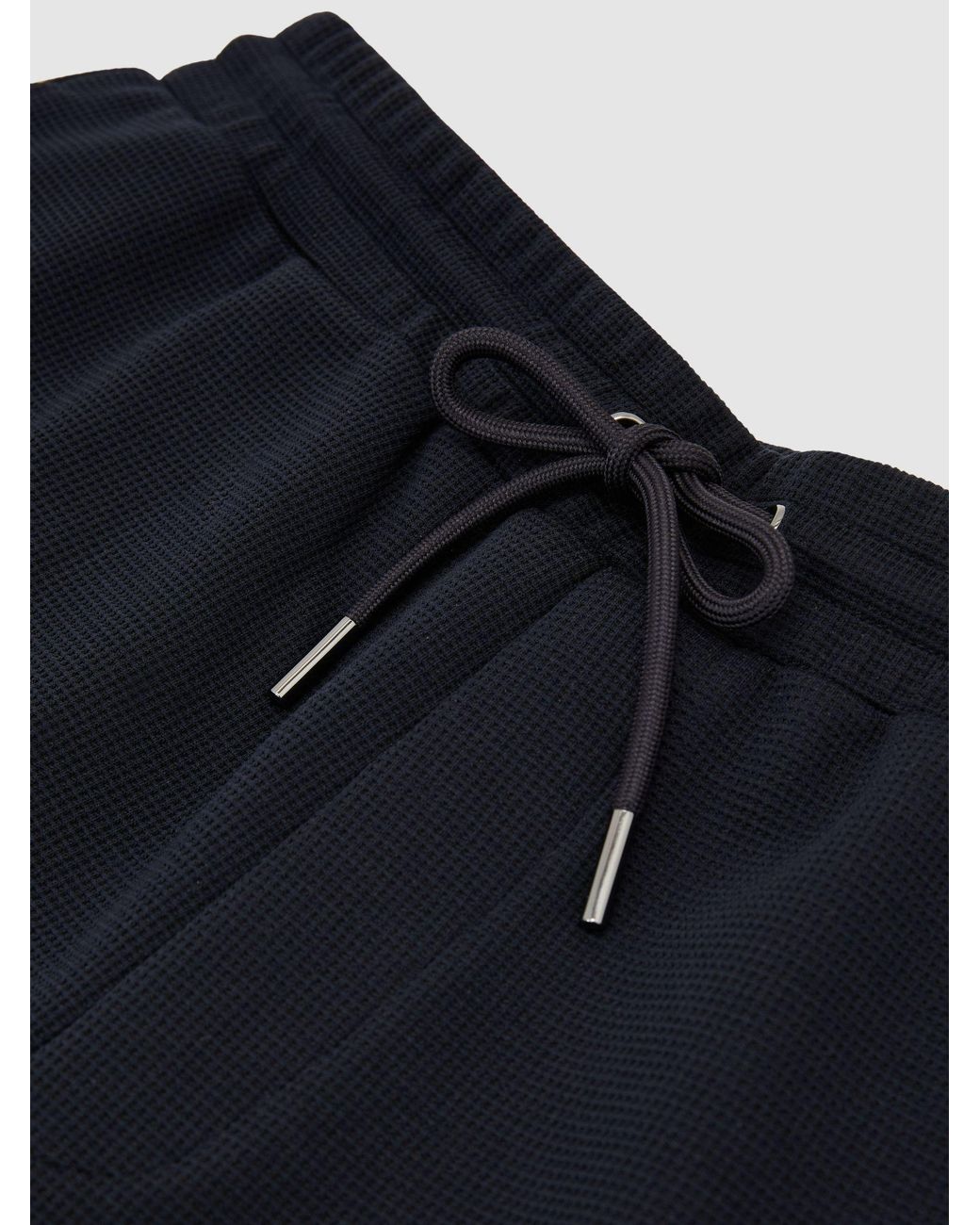 Reiss Blue Renly Textured Drawstring Shorts for men