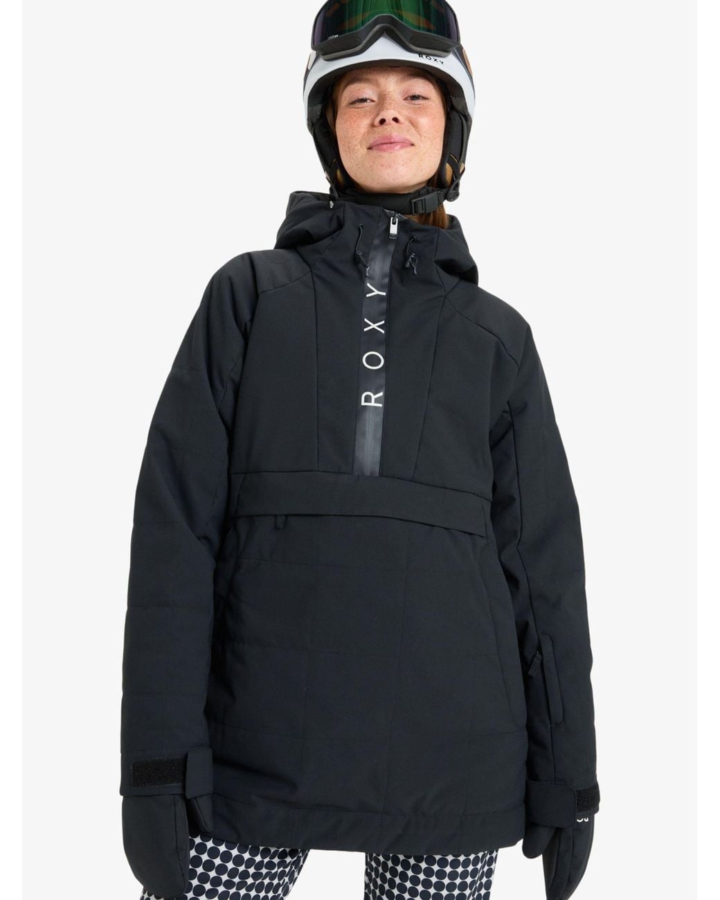 Roxy Blue Radiant Lines Overhead Logo Ski Jacket