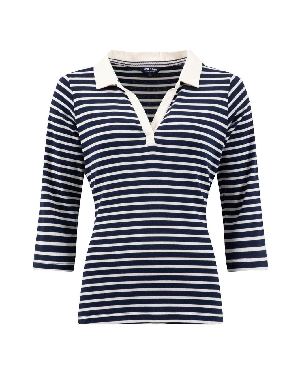 Striped Colorful Fish Weird Fish Thora Striped Jersey Polo Top in Blue | Lyst