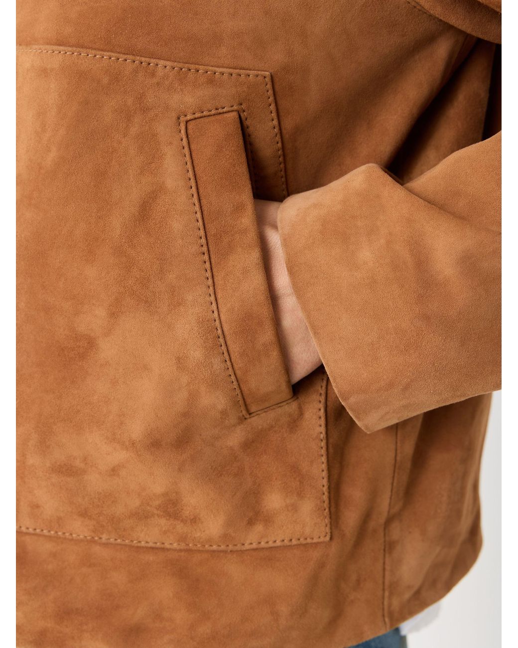 Urban Code Blue Suede Funnel Neck Boxy Jacket