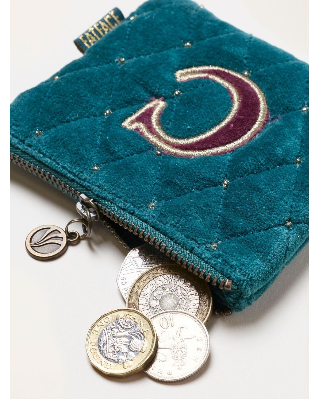 FatFace Blue Fatface Multi Alphabet Quilted Coin Purse