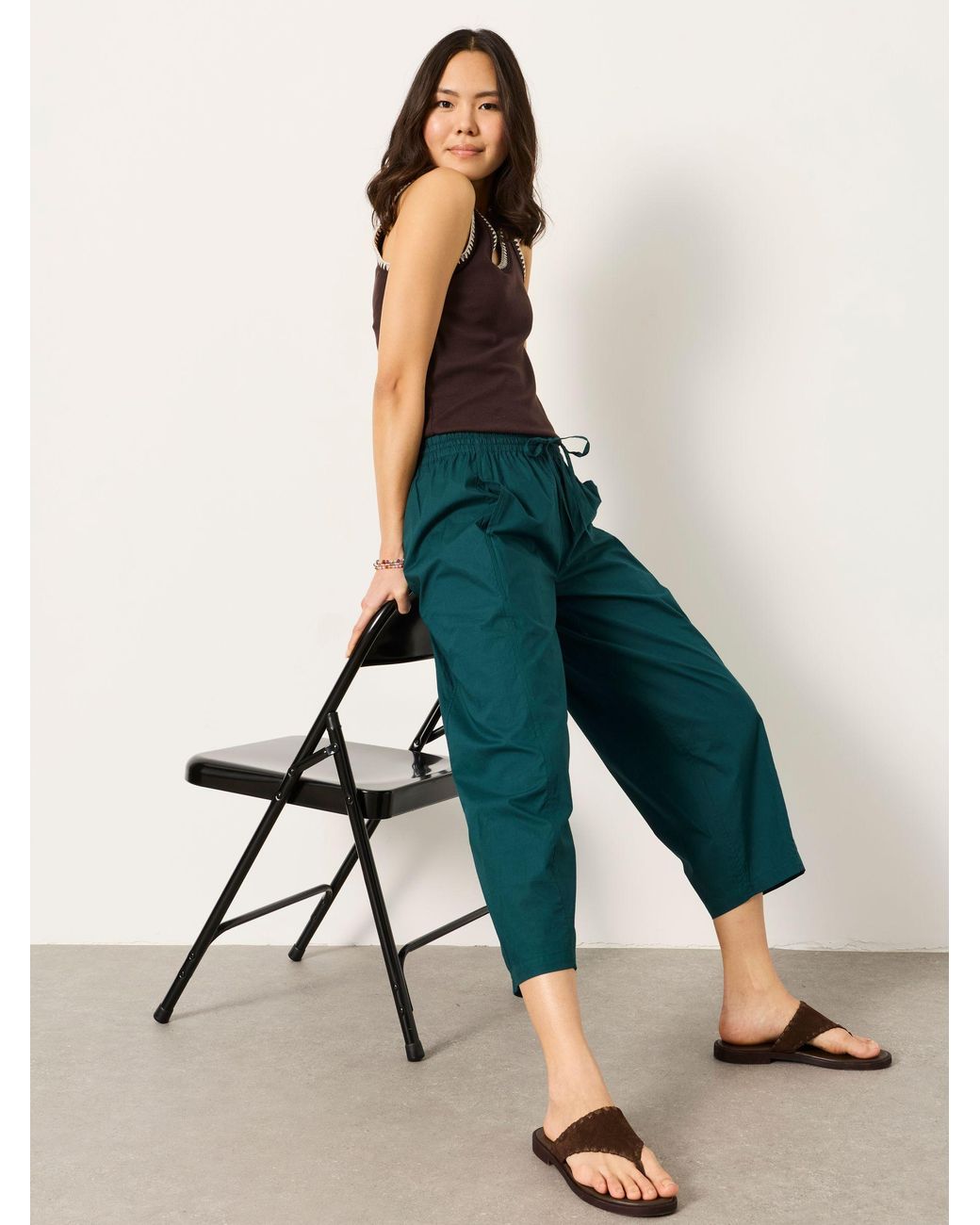 FatFace Blue River Poplin Tapered Trousers