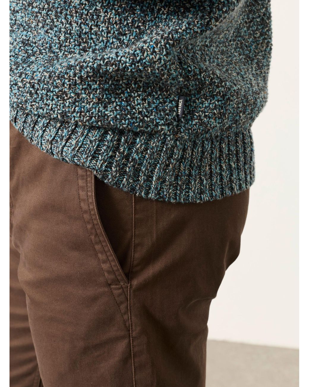 FatFace Green Penton Crew Neck Jumper for men