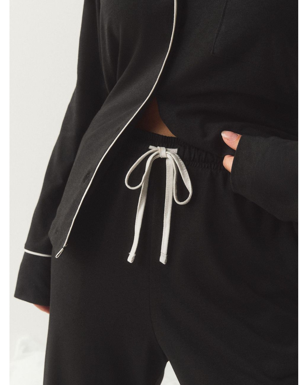 Next Black Jersey Button Through Pyjamas