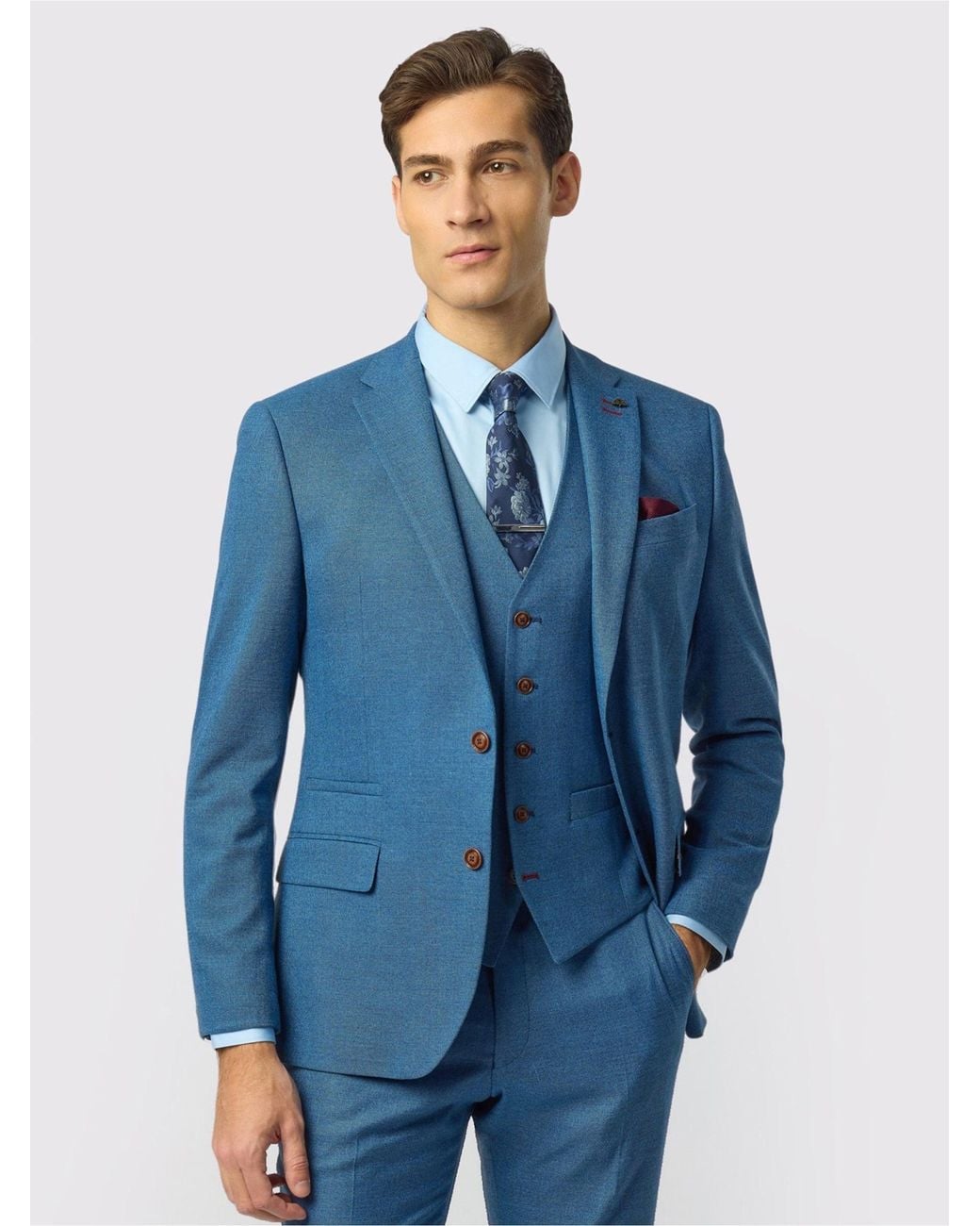 Antique Rogue Blue Slim Fit Blake Texture Jacket for men