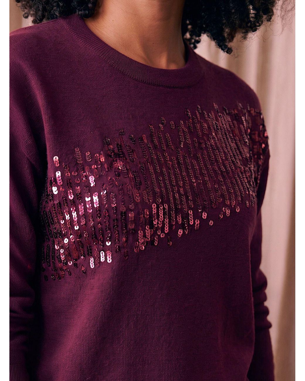 Roman Purple Diagonal Sequin Jumper