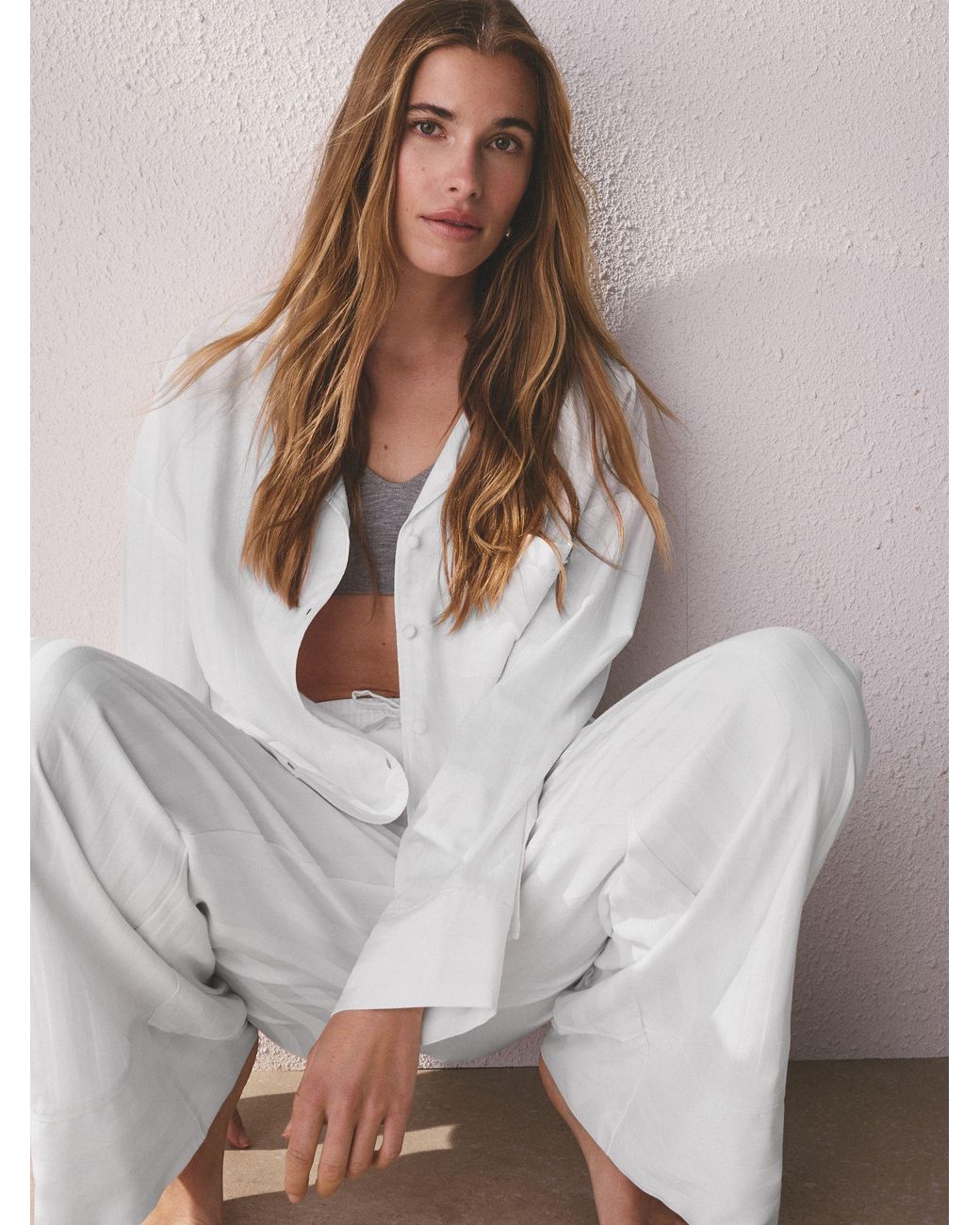 Next White Studio Button Through Pyjamas