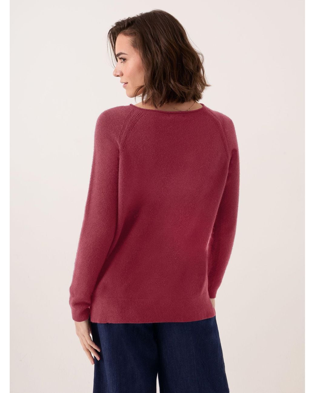 Celtic & Co. Red Studio Roll Edge Crew Neck Jumper