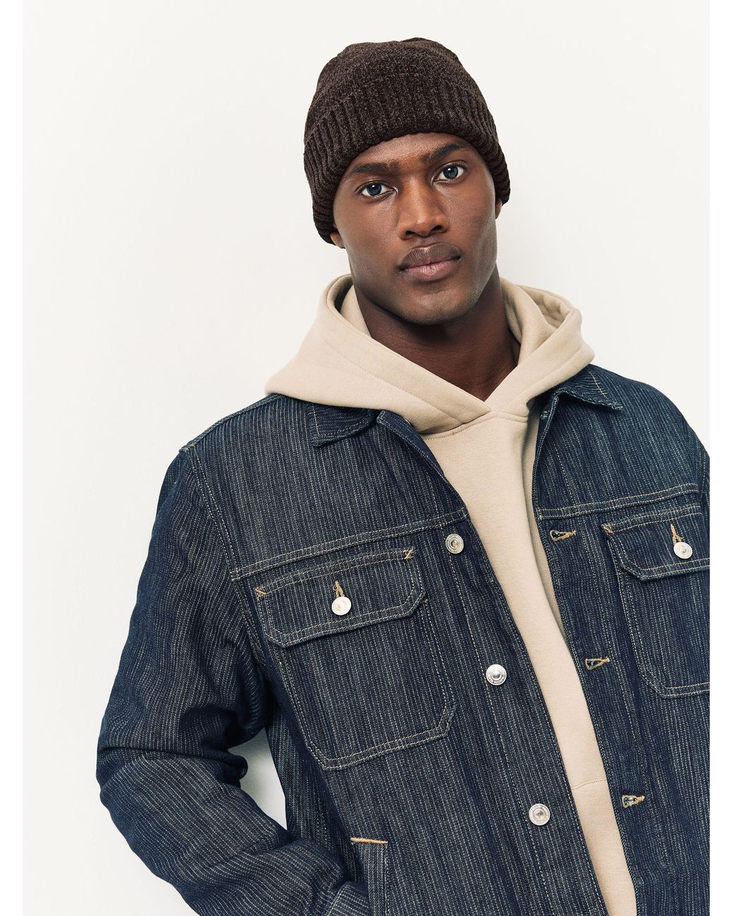 Next Black Chocolate Chenille Beanie Hat for men