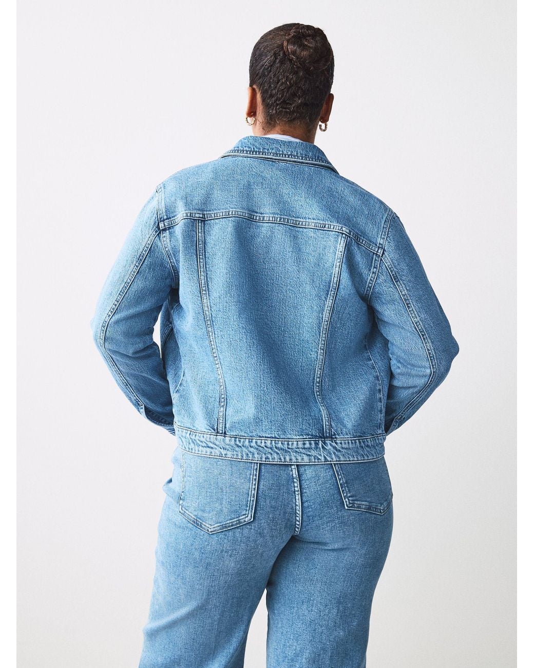 Next Blue Fuller Bust Fitted Denim Jacket