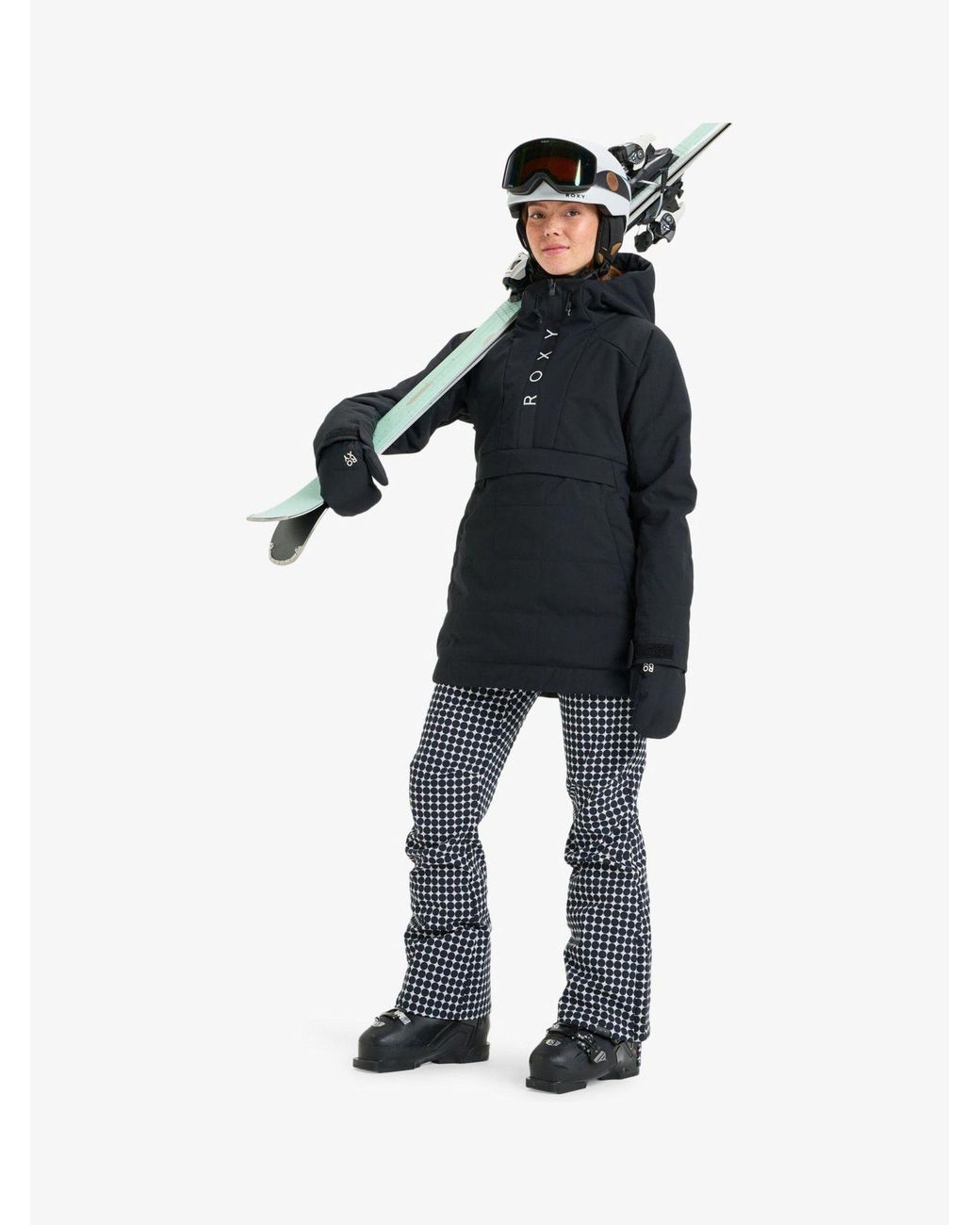 Roxy Blue Radiant Lines Overhead Logo Ski Jacket