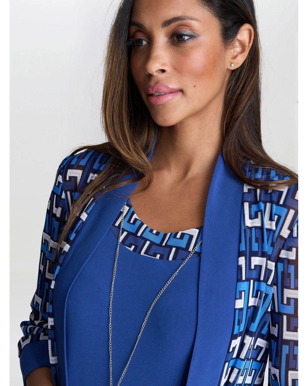 gina bacconi blue dress Daisy Crepe Dress With Embroidery  Gina Bacconi