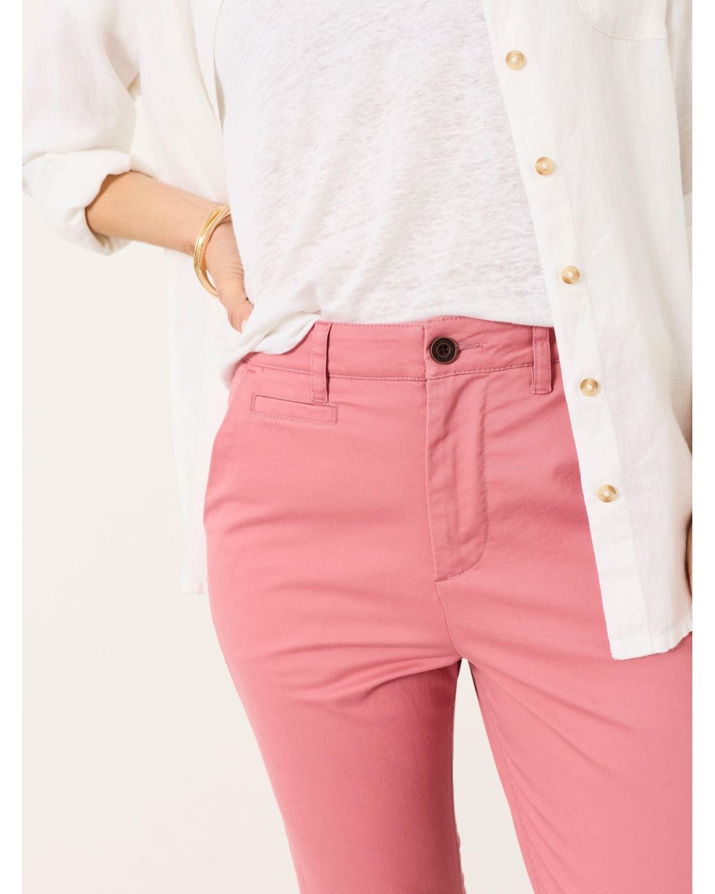 FatFace Pink Farnham Crop Chino