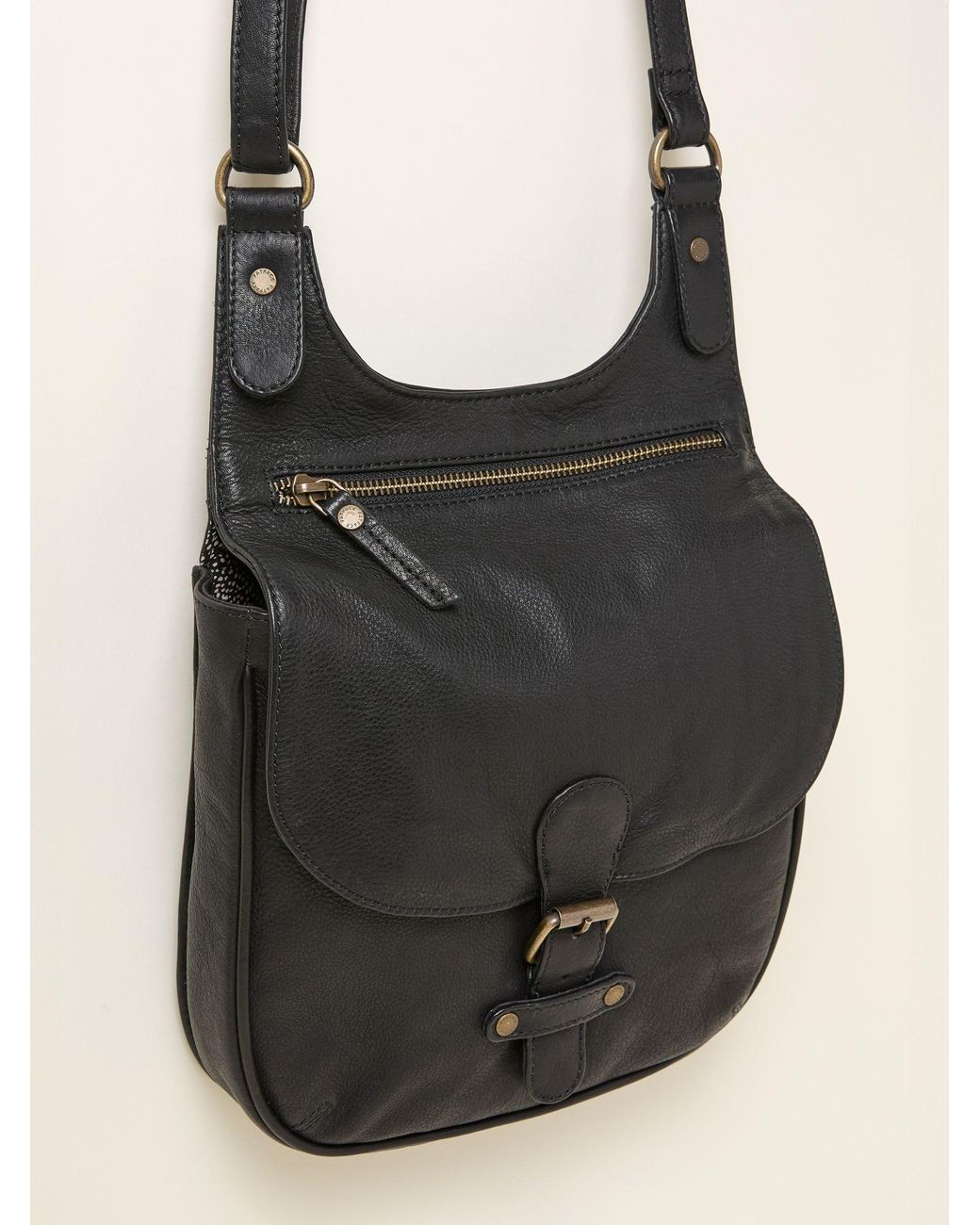 FatFace Black Fatface Anna Oiled Crossbody Bag