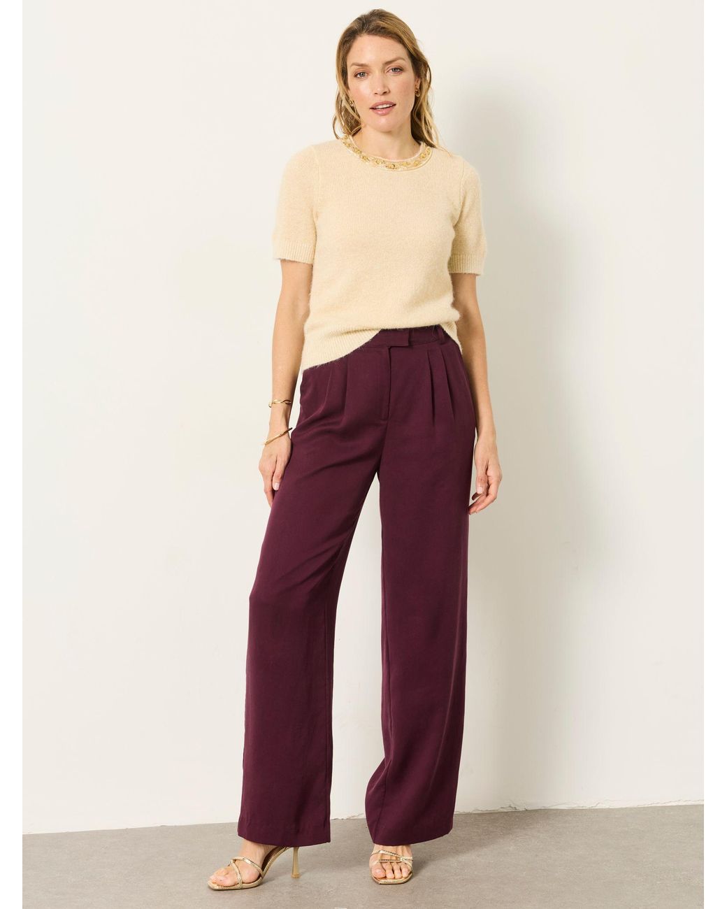 FatFace Brown Orla Wide Leg Trousers