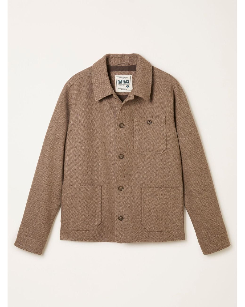FatFace Natural Herringbone Worker Jacket for men
