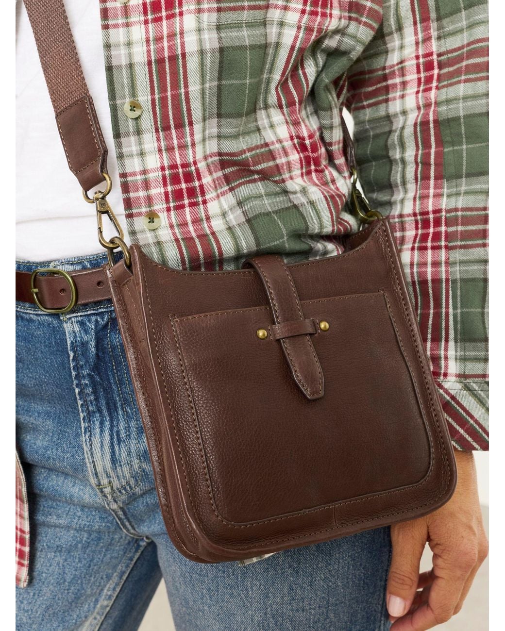 FatFace Natural Mini Alma Leather Crossbody Bag