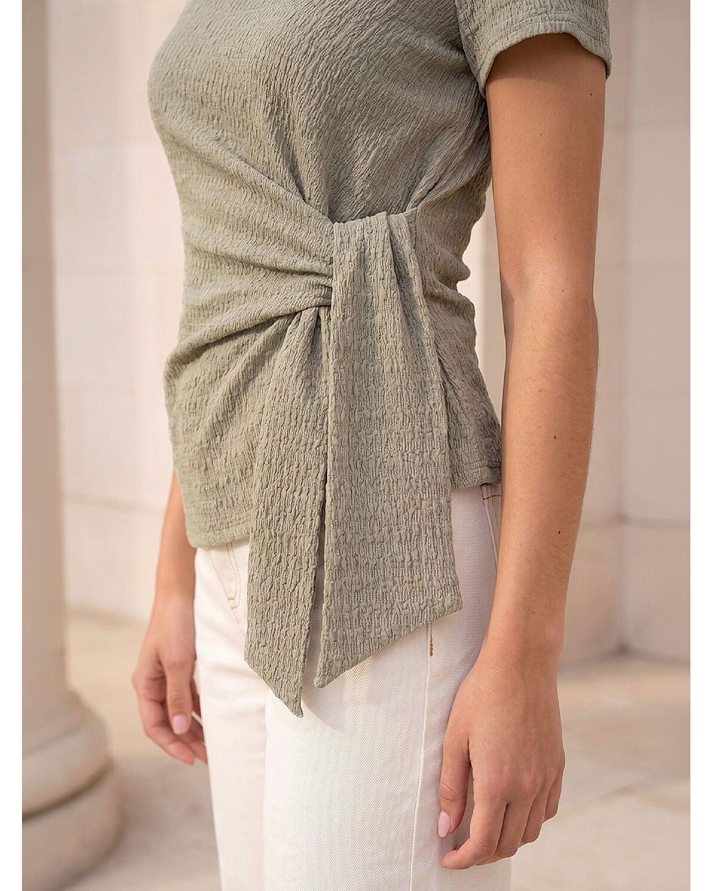 Roman Natural Petite Textured Top
