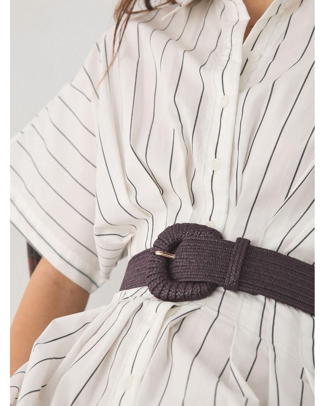 Next Brown Chocolate Wide Raffia Effect Belt