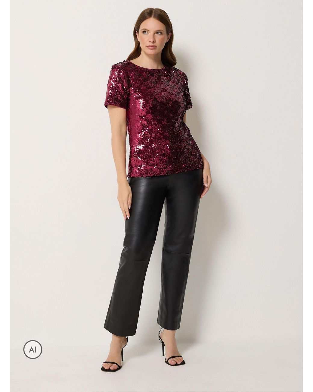 M Com Layered Sequin Top