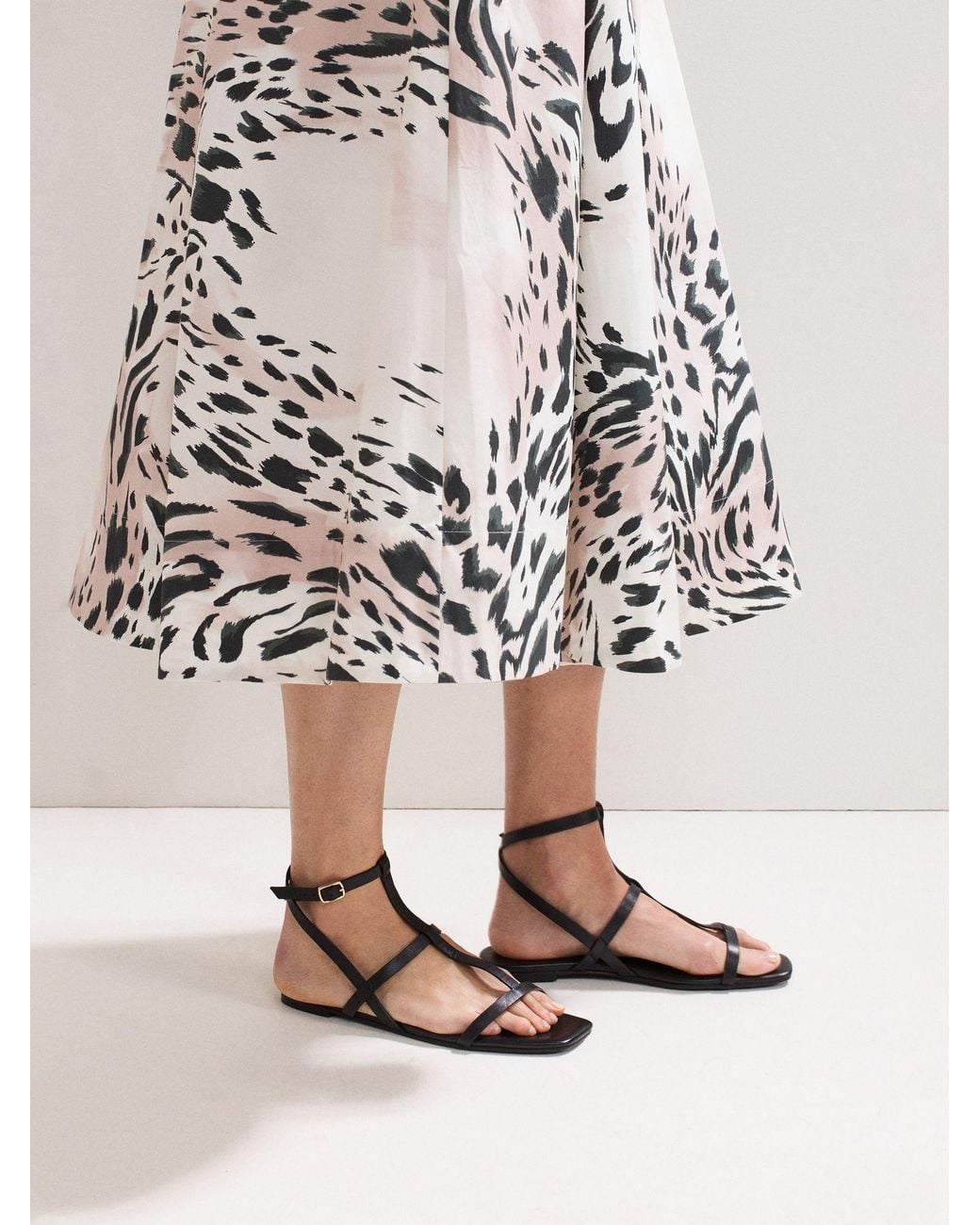 Phase Eight Natural Strappy Flat Sandals