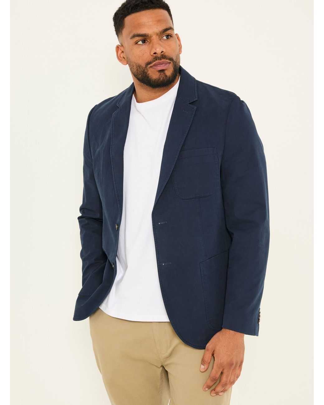 FatFace Blue Chilworth 100% Cotton Blazer for men