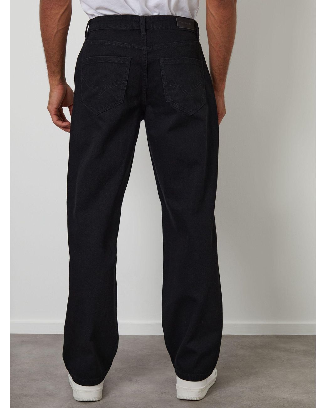 Threadbare Black Loose Fit Jeans for men