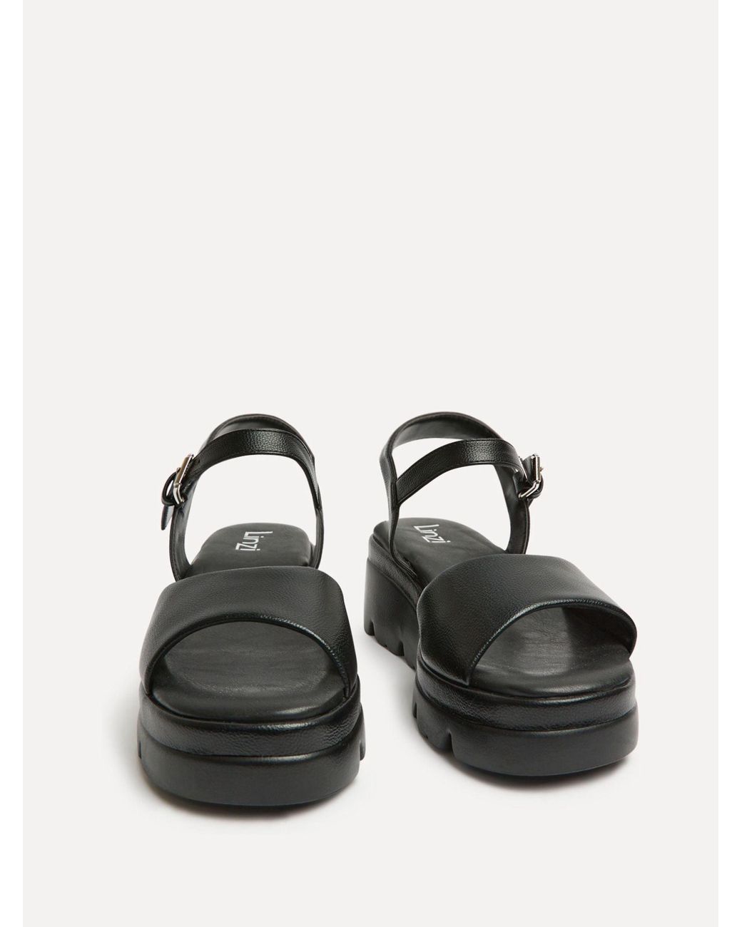 Linzi Black Nyla Front Strap Platform Sandals