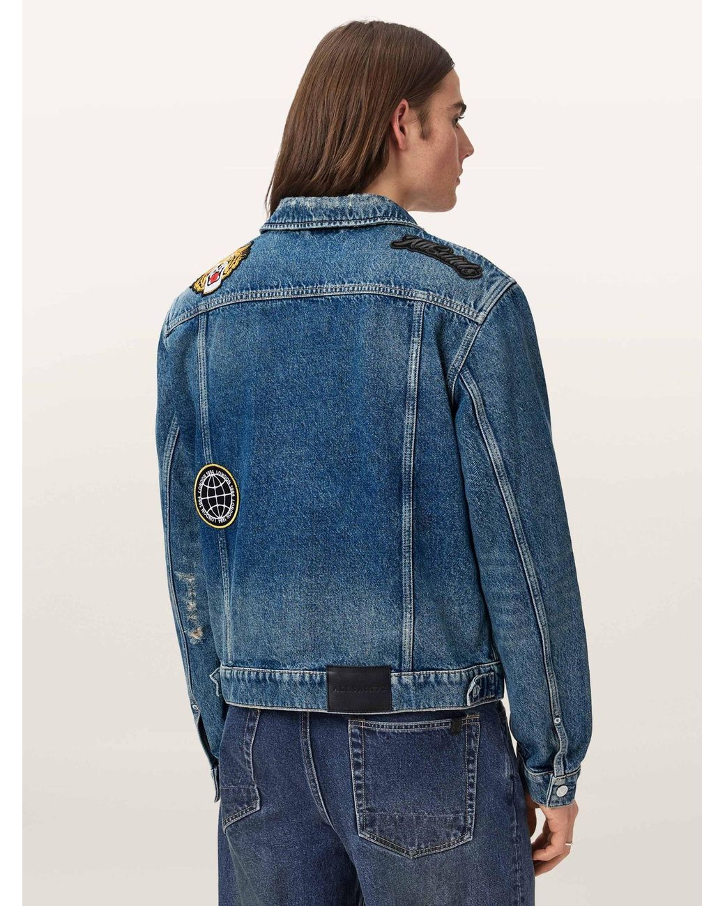 AllSaints Blue Allsaints Exile Patch Jacket for men