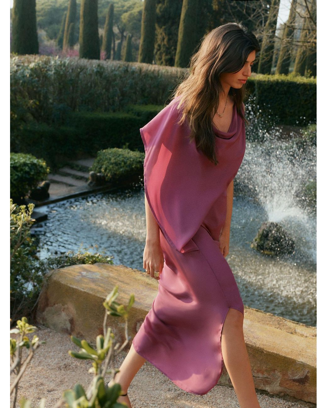 BHOEM Green Drape Midi Dress