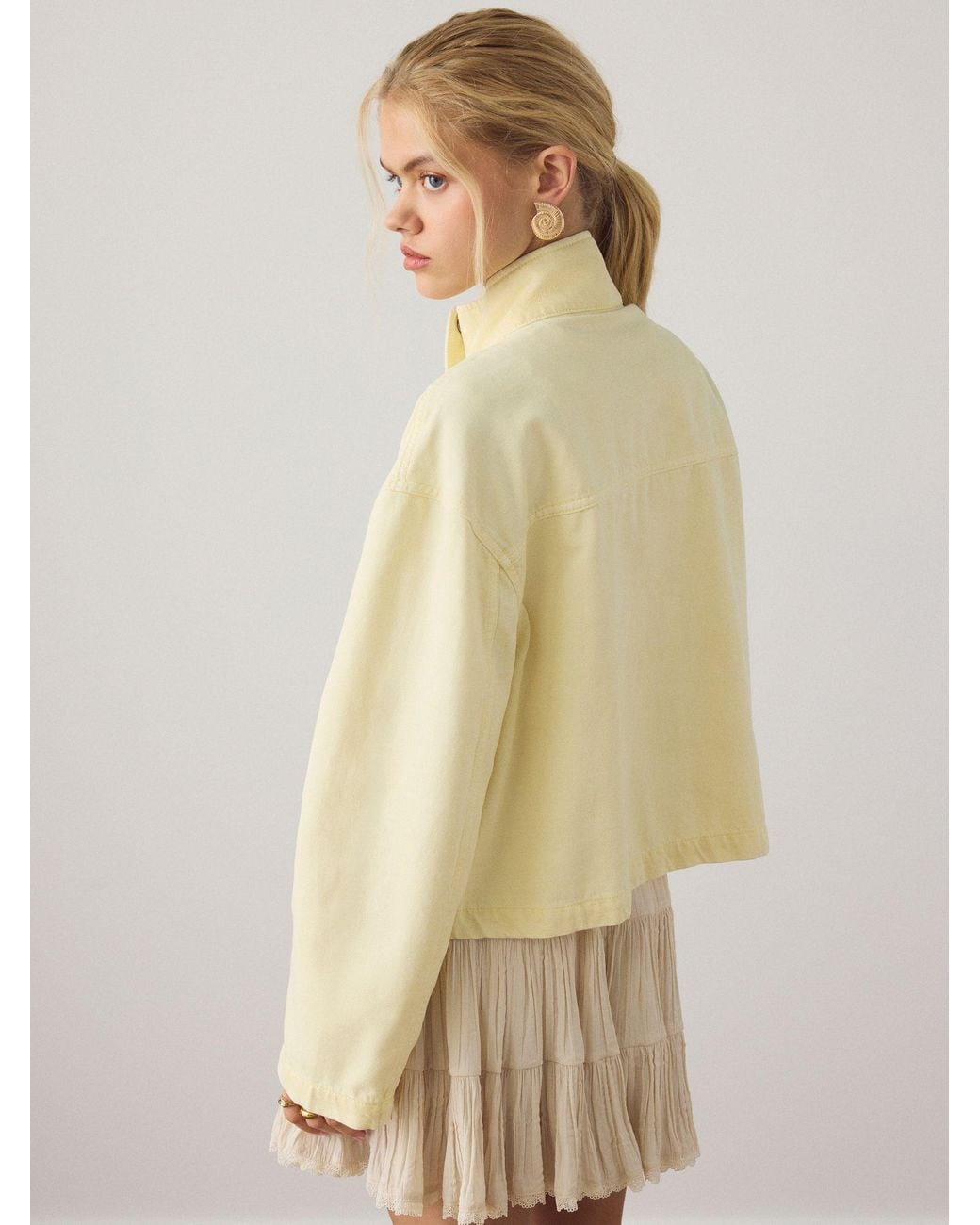 Next Natural Funnel Neck Cotton Utility Jacket