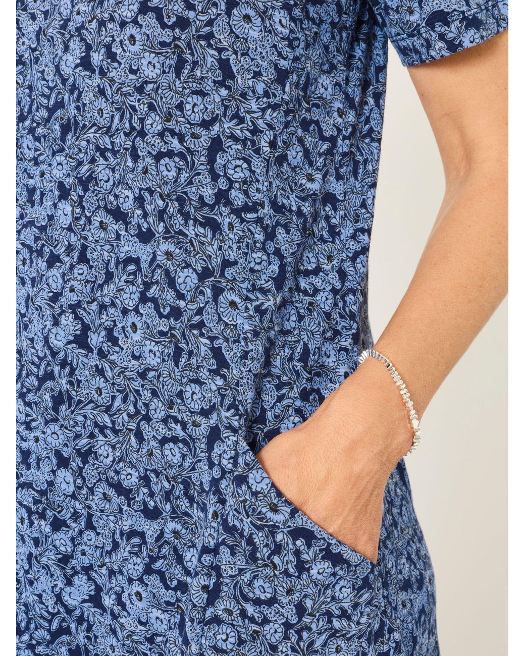 FatFace Blue Simone Floral Jersey Dress