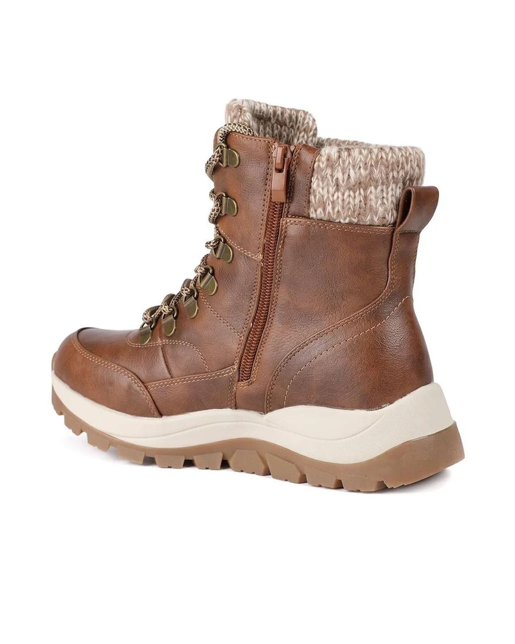 Pavers Tan Lace Up Water Resistant Weather Boots in Brown | Lyst