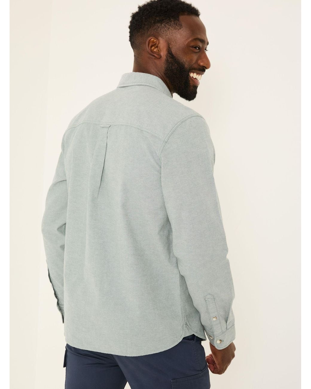 FatFace Gray Fatface Long Sleeve Oxford Shirt for men