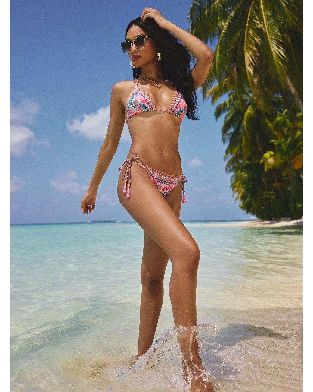 Lipsy Blue Soft Triangle Bikini Top