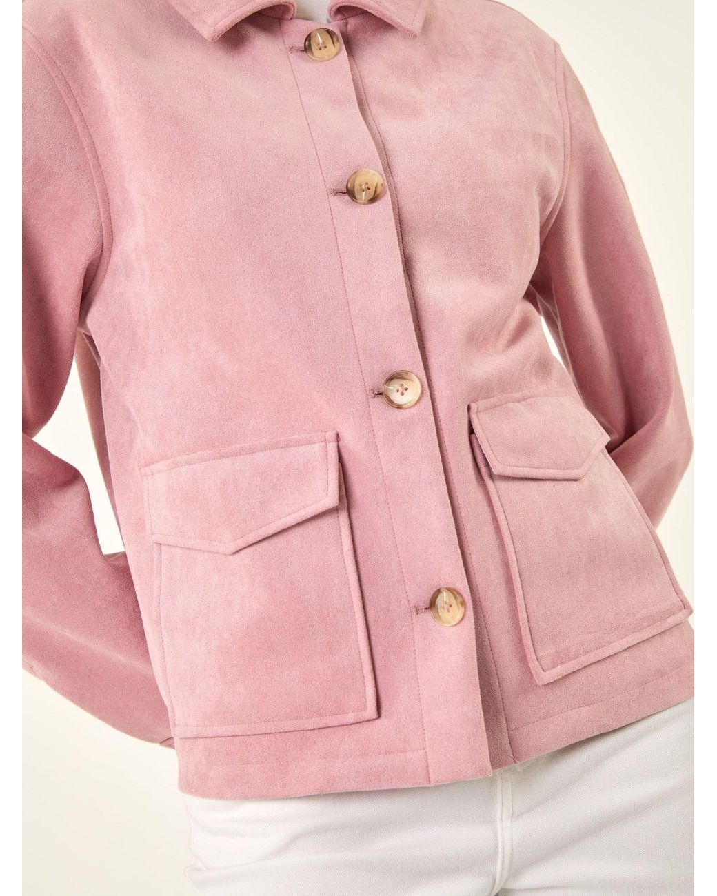 Roman Blue Suedette Button Jacket