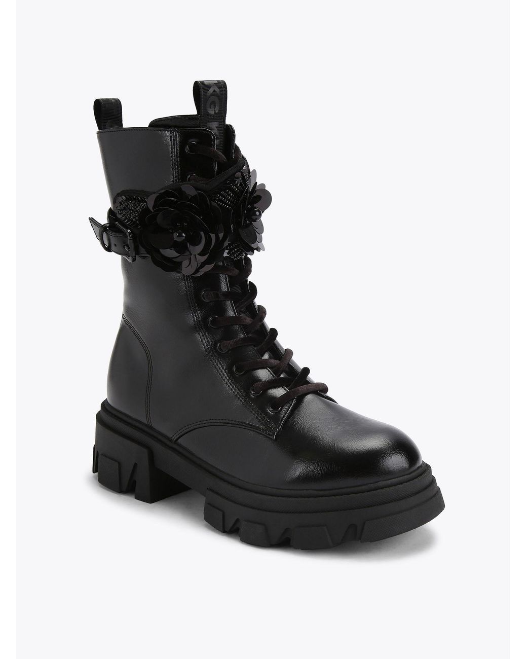 KG by Kurt Geiger Black Trekker Cuff Boots