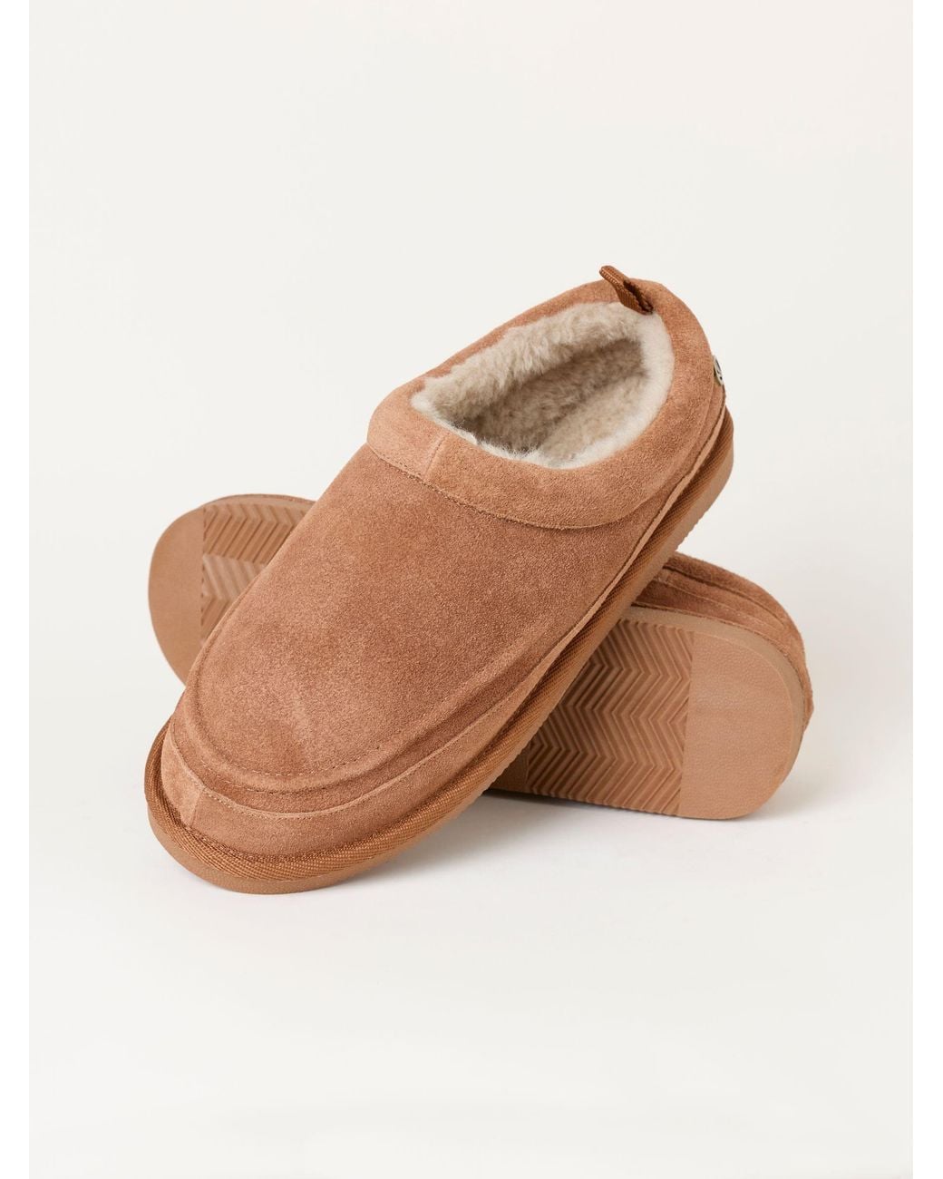 FatFace Brown Fatface Lewis Tan Suede Mule Slipper for men
