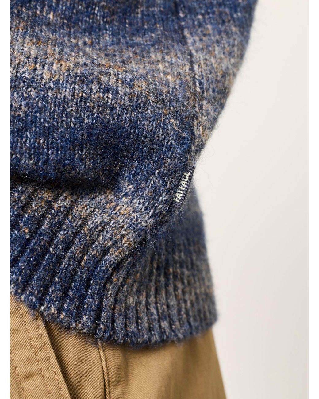 FatFace Blue Deanston Knitted Ombre Crew Neck Jumper for men