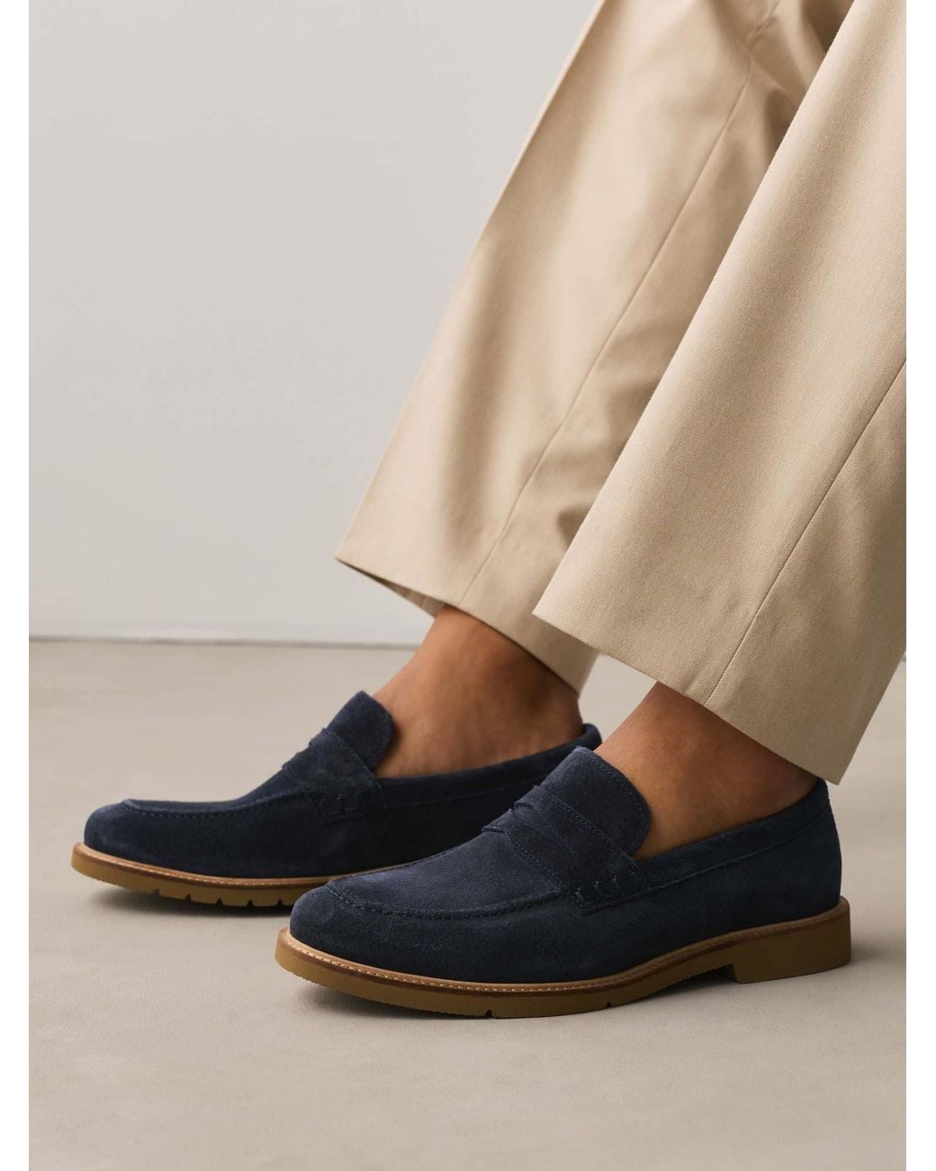 Next Blue Extralight Suede Loafers for men