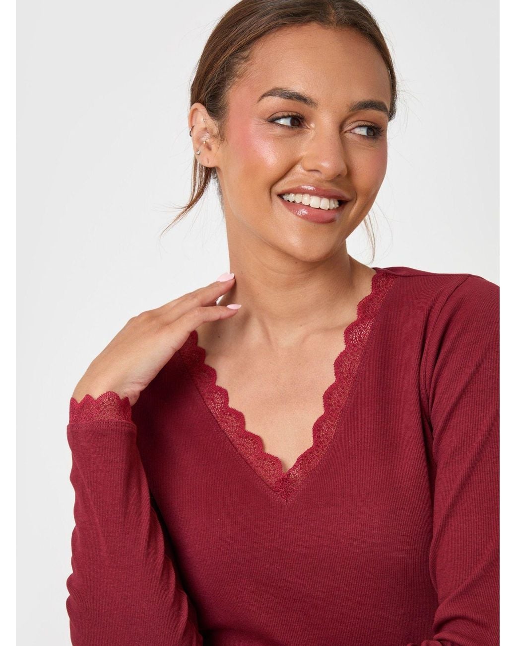 Threadbare Pink V-Neck Top & Flannel Bottoms Pyjamas Set