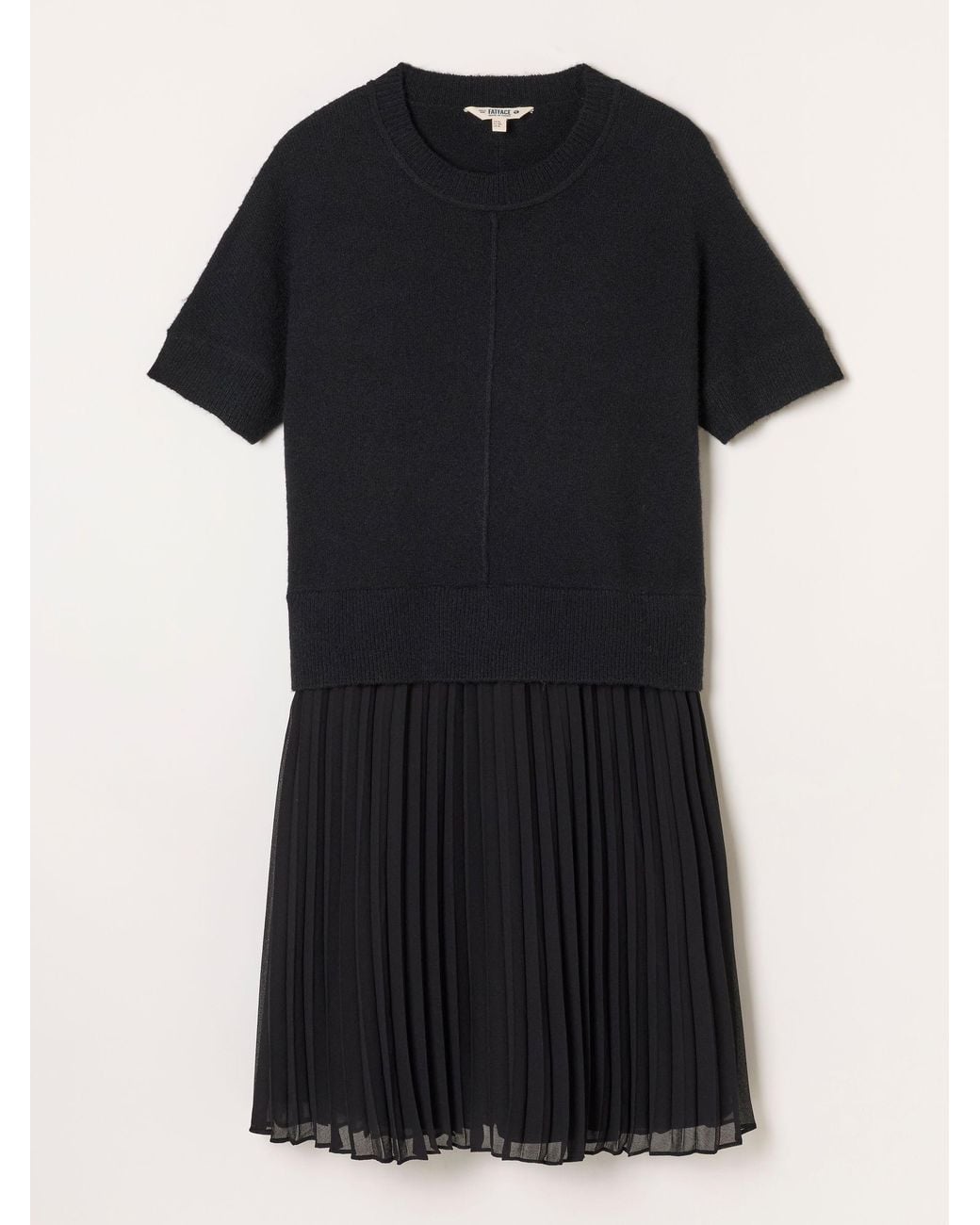 FatFace Black Susie Double Layer Knitted Top Mini Dress