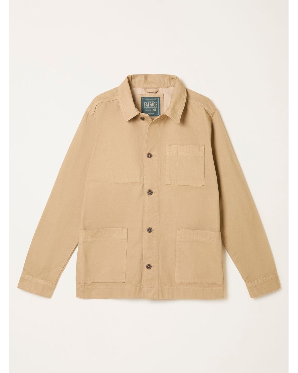 FatFace Natural Canvas Worker Jacket for men
