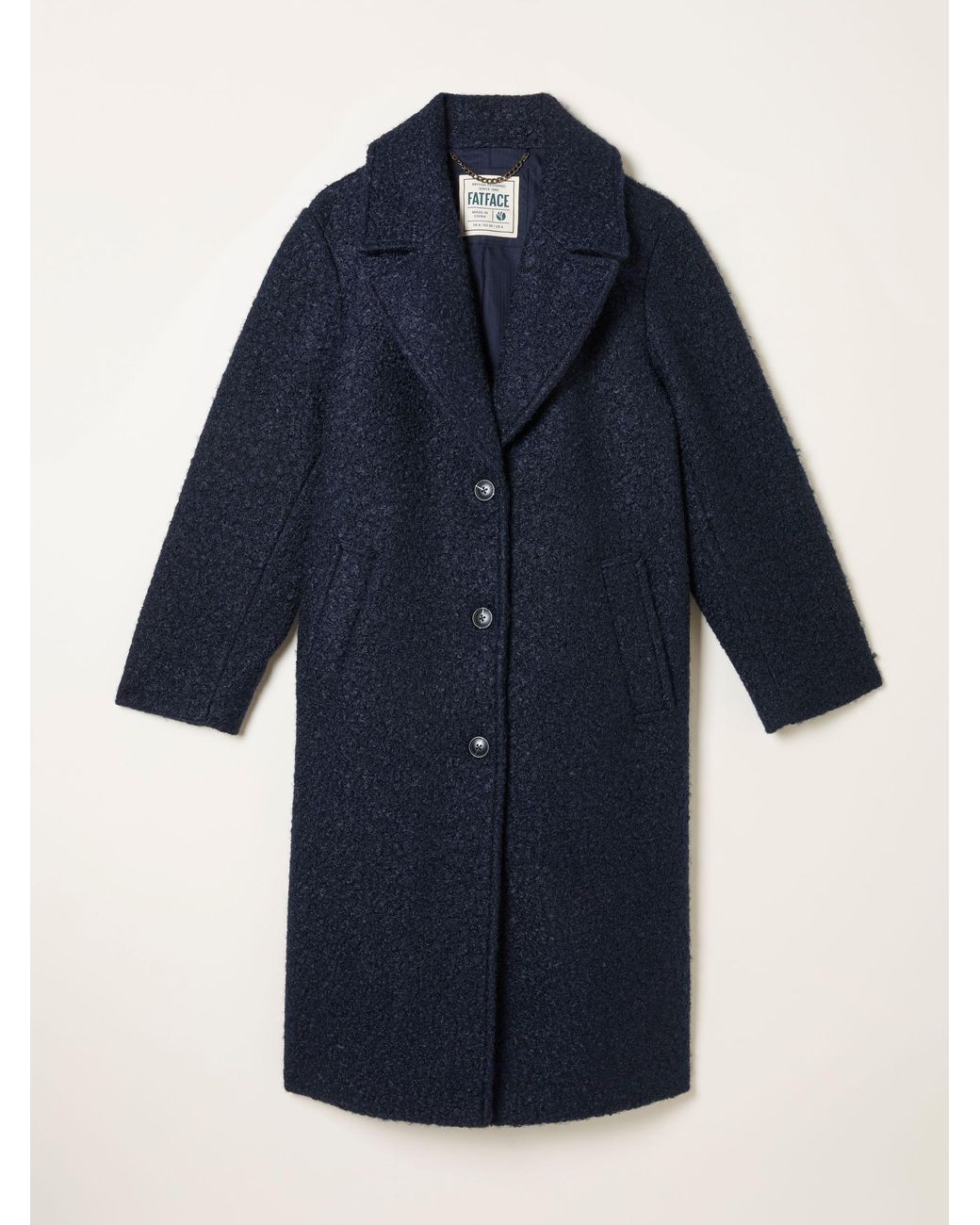 FatFace Black Fern Boucle Coat