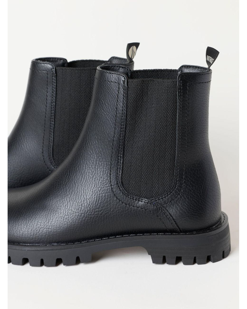 FatFace Black Fatface Avebury Regular Fit Pu Chelsea Boots