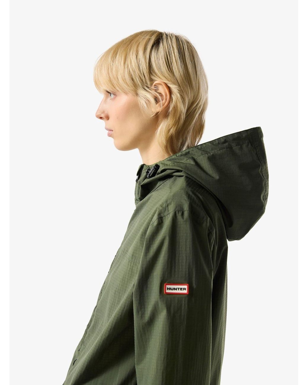 Hunter Green Packable Rain Jacket for men